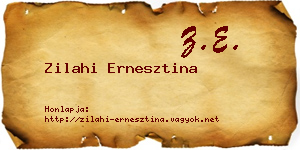 Zilahi Ernesztina névjegykártya